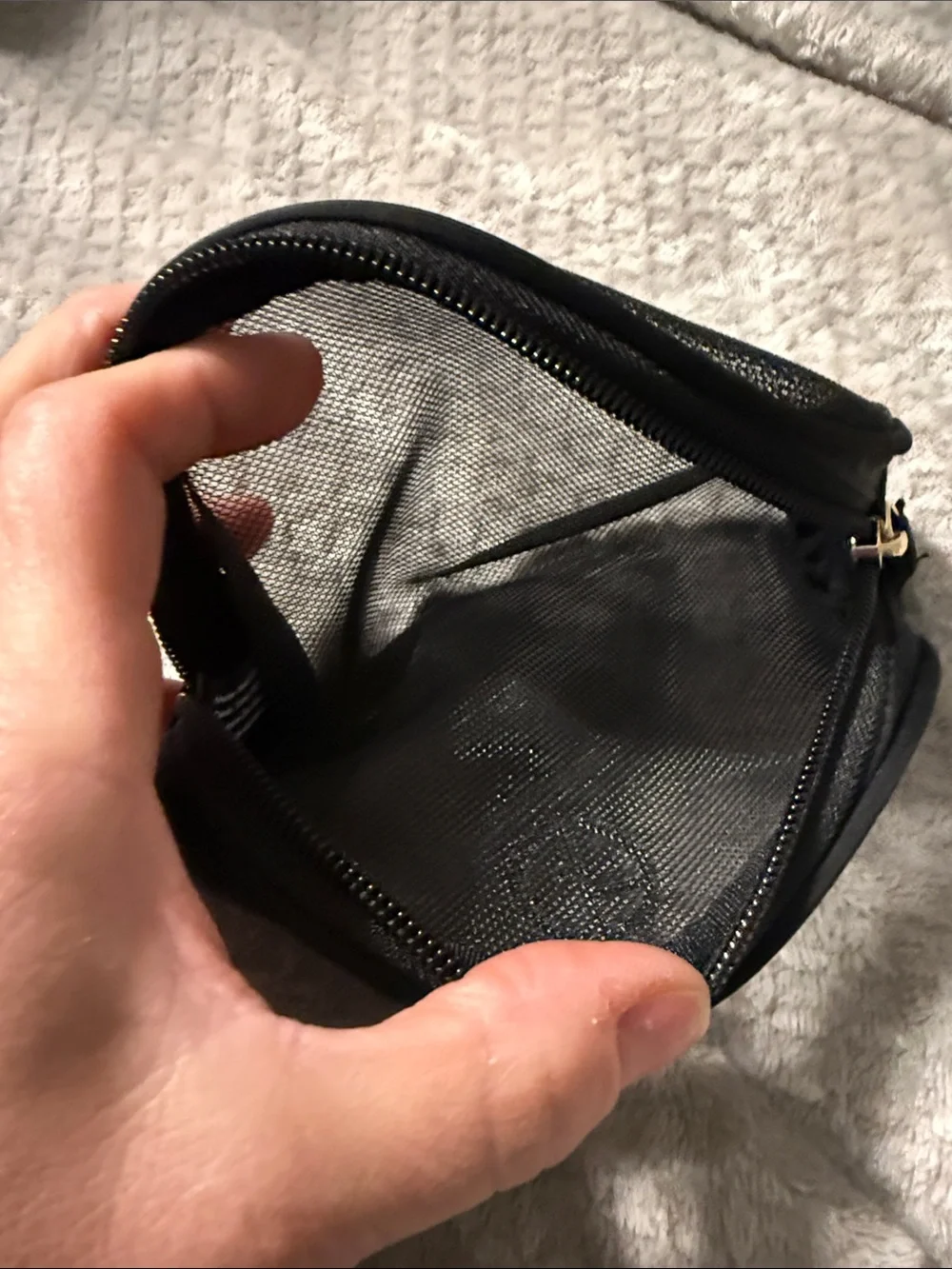 Giorgio Armani Black Mesh Half-Moon Pouch